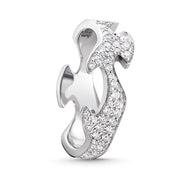 Georg Jensen Fusion 18ct White Gold Diamond Pave Centre Ring, 20000332