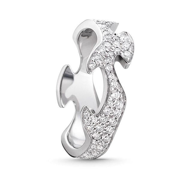 Georg Jensen Fusion 18ct White Gold Diamond Pave Centre Ring, 20000332