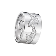Georg Jensen Fusion 18ct White Gold Diamond Three Piece Ring, Fusion-20000289-20000332-20000289.