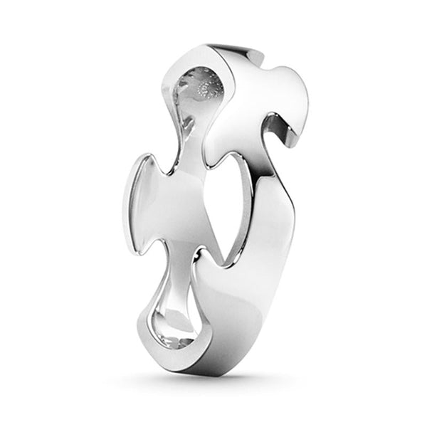 Georg Jensen Fusion 18ct White Gold Centre Ring 20000296