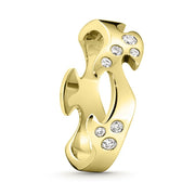 Georg Jensen Fusion 18ct Yellow Gold 0.16ct Diamond Studded Centre Ring 20000320
