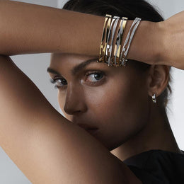 Georg Jensen Fusion 18ct Yellow Gold Open Bangle 20000054