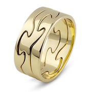 Georg Jensen Fusion 18ct Yellow Gold Trio Wide Band Ring D
