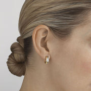 Georg Jensen Fusion 18ct Yellow White Gold 0.18ct Diamond Hoop Earrings 10016433