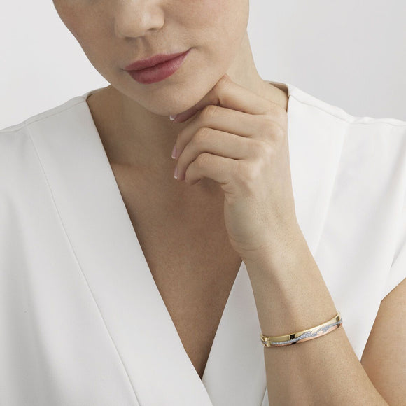 Georg Jensen Fusion 18ct Yellow, White and Rose Gold 0.75ct Diamond Bangle 20000051
