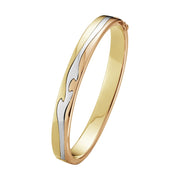 Georg Jensen Fusion 18ct Yellow, White and Rose Gold Bangle, 20000049.
