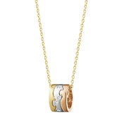 Georg Jensen Fusion 18ct Yellow, White and Rose Gold Diamond Necklace, 10016419.