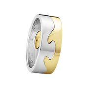 Georg Jensen Fusion 18ct Yellow and White Gold Two Piece Ring, Fusion-20000289-20000291