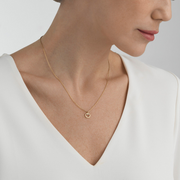 Georg Jensen Halo 18ct Yellow Gold 0.06ct Diamond Circular Necklace, 10014138.