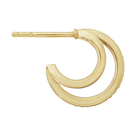 Georg Jensen Halo 18ct Yellow Gold 0.32ct Diamond Hoop Earrings 10014065