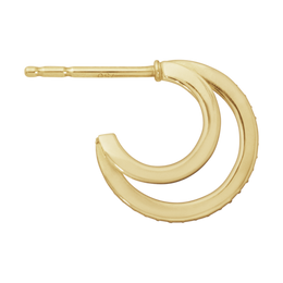 Georg Jensen Halo 18ct Yellow Gold 0.32ct Diamond Hoop Earrings 10014065