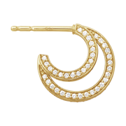 Georg Jensen Halo 18ct Yellow Gold 0.56ct Diamond Double Hoop Earrings 10014066