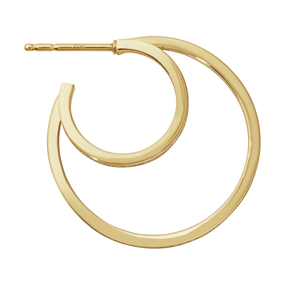 Georg Jensen Halo 18ct Yellow Gold 0.64ct Diamond Large Hoop Earrings 10014067