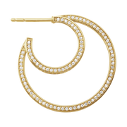 Georg Jensen Halo 18ct Yellow Gold 1.22ct Diamond Large Hoop Earrings 10014068