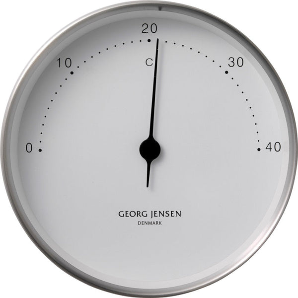 Georg Jensen Koppel Stainless Steel 10cm Thermometer White Dial. 3587588.