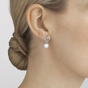 Georg Jensen Magic 18ct White Gold Diamond Pearl Earrings
