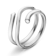 Georg Jensen Magic 18ct White Gold Diamond Wide Ring
