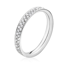 Georg Jensen Magic 18ct White Gold Pave-Set Diamond Band Ring. 20000285.