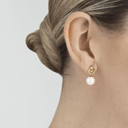Georg Jensen Magic 18ct Yellow Gold Diamond Pearl Earrings. 3519643.