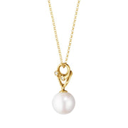 Georg Jensen Magic 18ct Yellow Gold Diamond Pearl Necklace 10009352