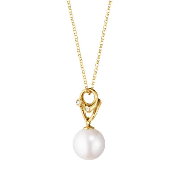 Georg Jensen Magic 18ct Yellow Gold Diamond Pearl Necklace 10009352