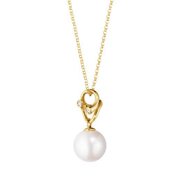 Georg Jensen Magic 18ct Yellow Gold Diamond Pearl Necklace 10009352