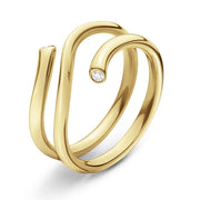 Georg Jensen Magic 18ct Yellow Gold Diamond Wide Ring 20000341