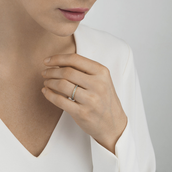 Georg Jensen Magic 18ct Yellow Gold Pave Set Diamond Band Ring, 20000284.