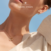 Georg Jensen Mercy 18ct Yellow Gold Diamond Hoop Earrings, 10017827.