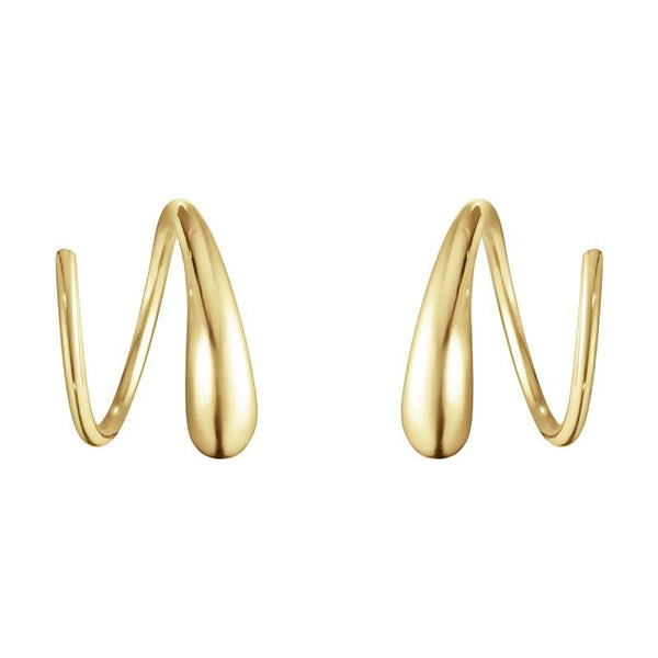 Georg Jensen Mercy 18ct Yellow Gold Swirl Earrings, 10017066.