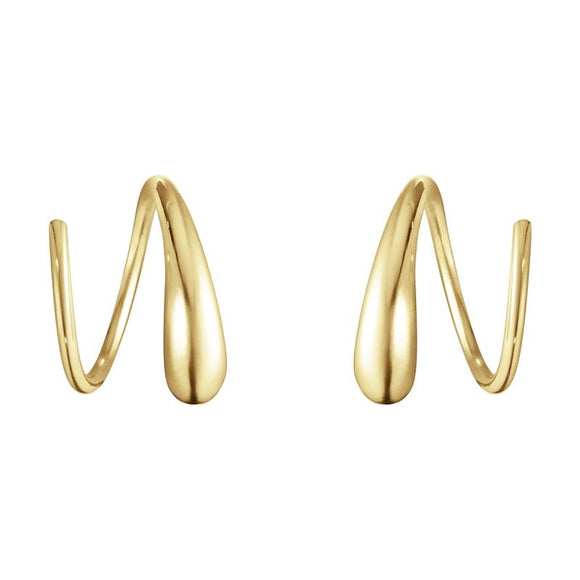 Georg Jensen Mercy 18ct Yellow Gold Swirl Earrings, 10017066.