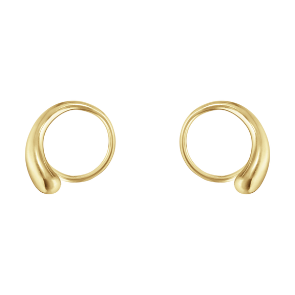 Georg Jensen Mercy 18ct Yellow Gold Swirl Earrings, 10017066.