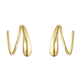Georg Jensen Mercy 18ct Yellow Gold Swirl Earrings, 10017066.