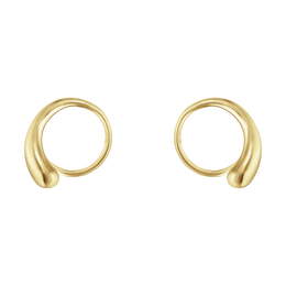 Georg Jensen Mercy 18ct Yellow Gold Swirl Earrings, 10017066.