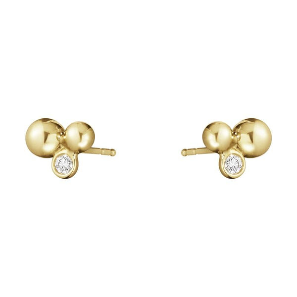 Georg Jensen Moonlight Grapes 18ct Yellow Gold Diamond Stud Earrings, 20000663.
