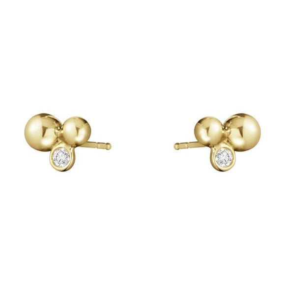Georg Jensen Moonlight Grapes 18ct Yellow Gold Diamond Stud Earrings, 20000663.