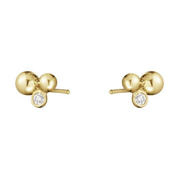 Georg Jensen Moonlight Grapes 18ct Yellow Gold Diamond Stud Earrings, 20000663.