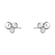 Georg Jensen Moonlight Grapes Sterling Silver Diamond Stud Earrings, 20000712.