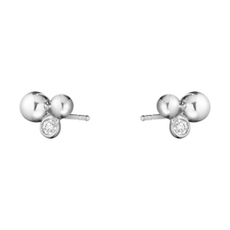 Georg Jensen Moonlight Grapes Sterling Silver Diamond Stud Earrings, 20000712.