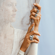 Georg Jensen Moonlight Grapes Sterling Silver Medium Dress Ring, 20000388.