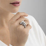 Georg Jensen Moonlight Grapes Sterling Silver Small Dress Ring 20000333