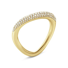 Georg Jensen Offspring 18ct Yellow Gold Diamond Pave Ring, 20000990