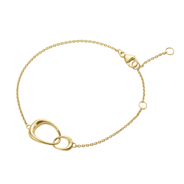 Georg Jensen Offspring 18ct Yellow Gold Interlocking Bracelet, 10015344.