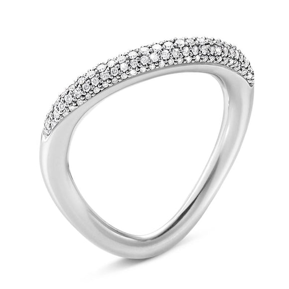 Georg Jensen Offspring Sterling Silver 0.29ct Diamond Ring 20000135