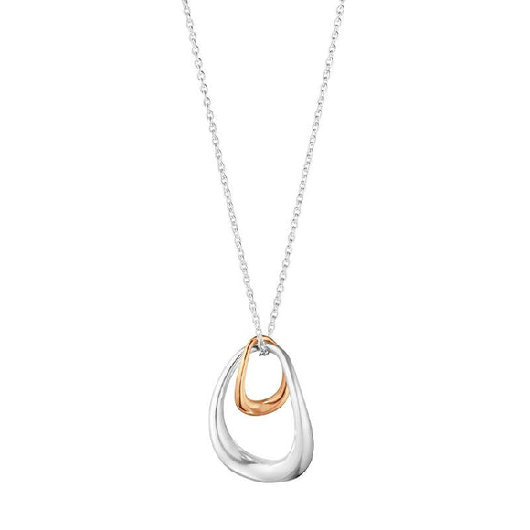 Georg Jensen Offspring Sterling Silver 18ct Rose Gold Necklace, 10012763.