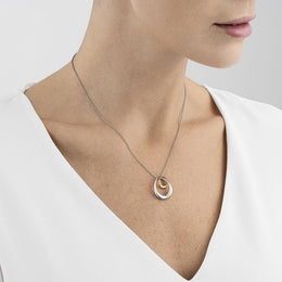 Georg Jensen Offspring Sterling Silver 18ct Rose Gold Necklace, 10012763.