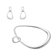 Georg Jensen Offspring Sterling Silver Bangle with Charm and Earring Set, OFFSPRING-20000133-10012754.