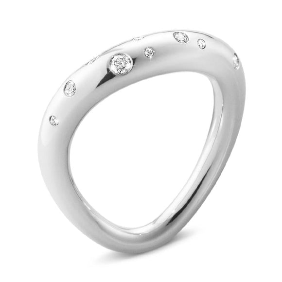 Georg Jensen Offspring Sterling Silver Diamond Ring 20000136