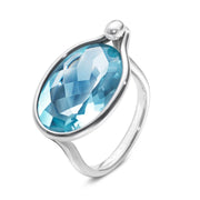 Georg Jensen Savannah Sterling Silver Blue Topaz Ring 20000230