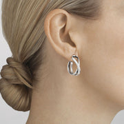 Georg Jensen Small Infinity Sterling Silver Hoop Stud Earrings 3539283